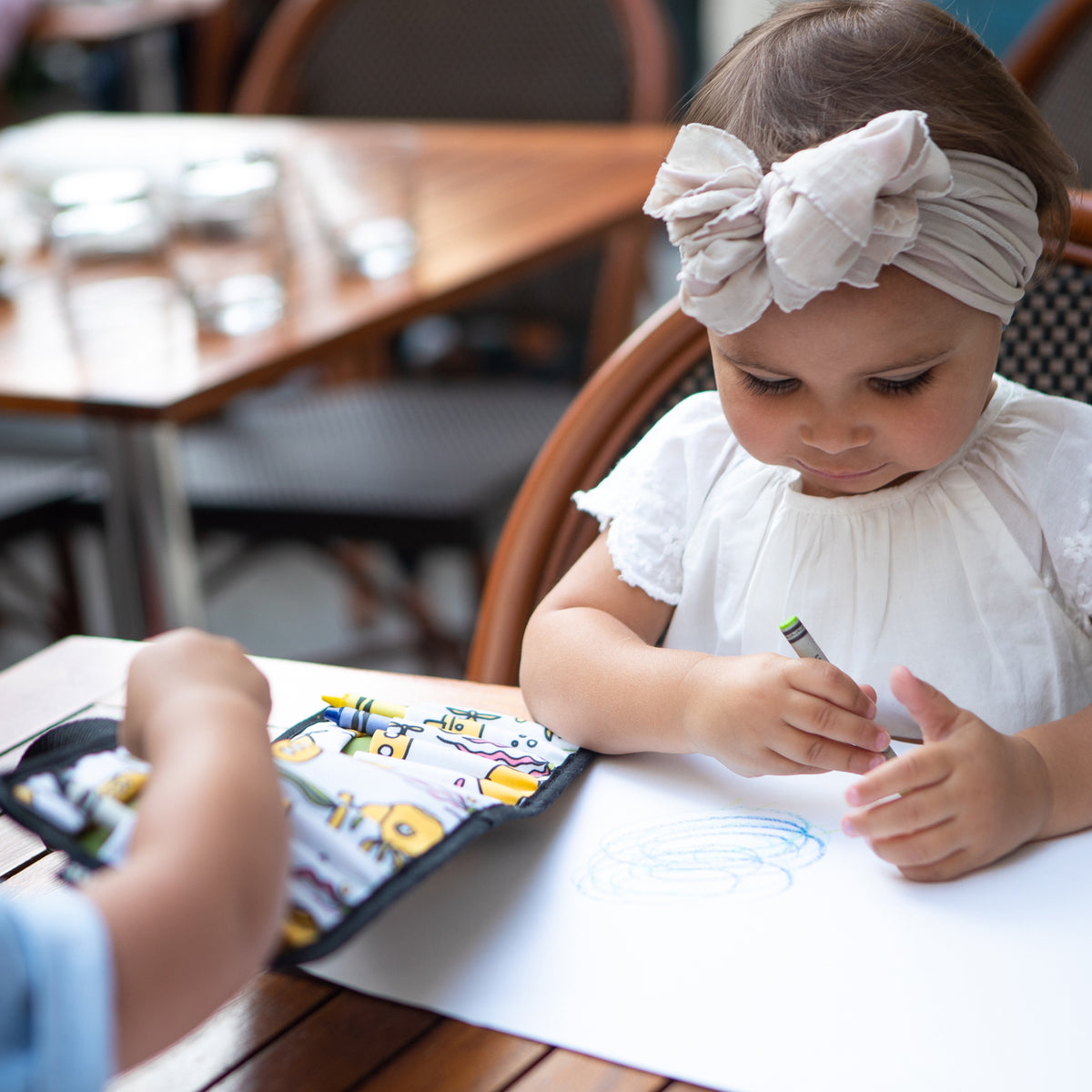 Toddler  Kids Crayon Coloring Set Travel Wallet - Poppies - NOTE