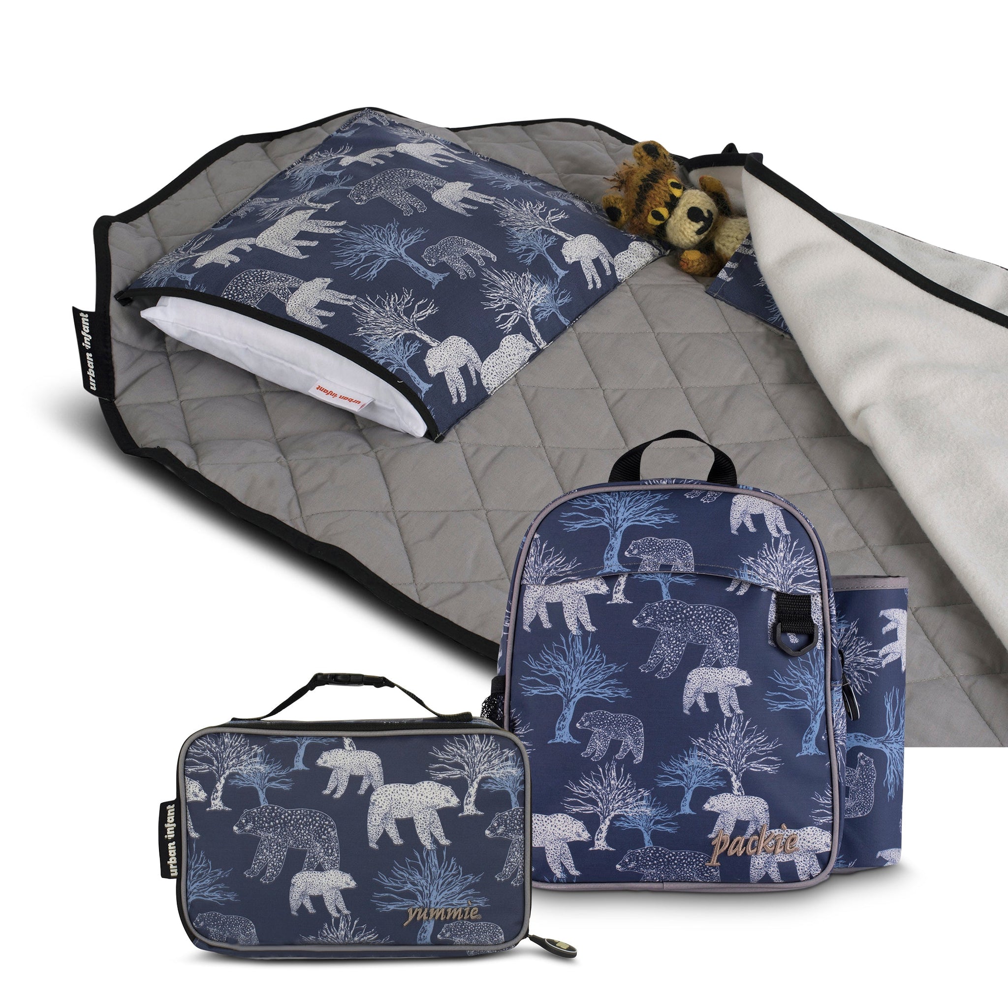 urban infant preschool toddler tot cot nap mat packie backpack yummie lunch box bundle bears
