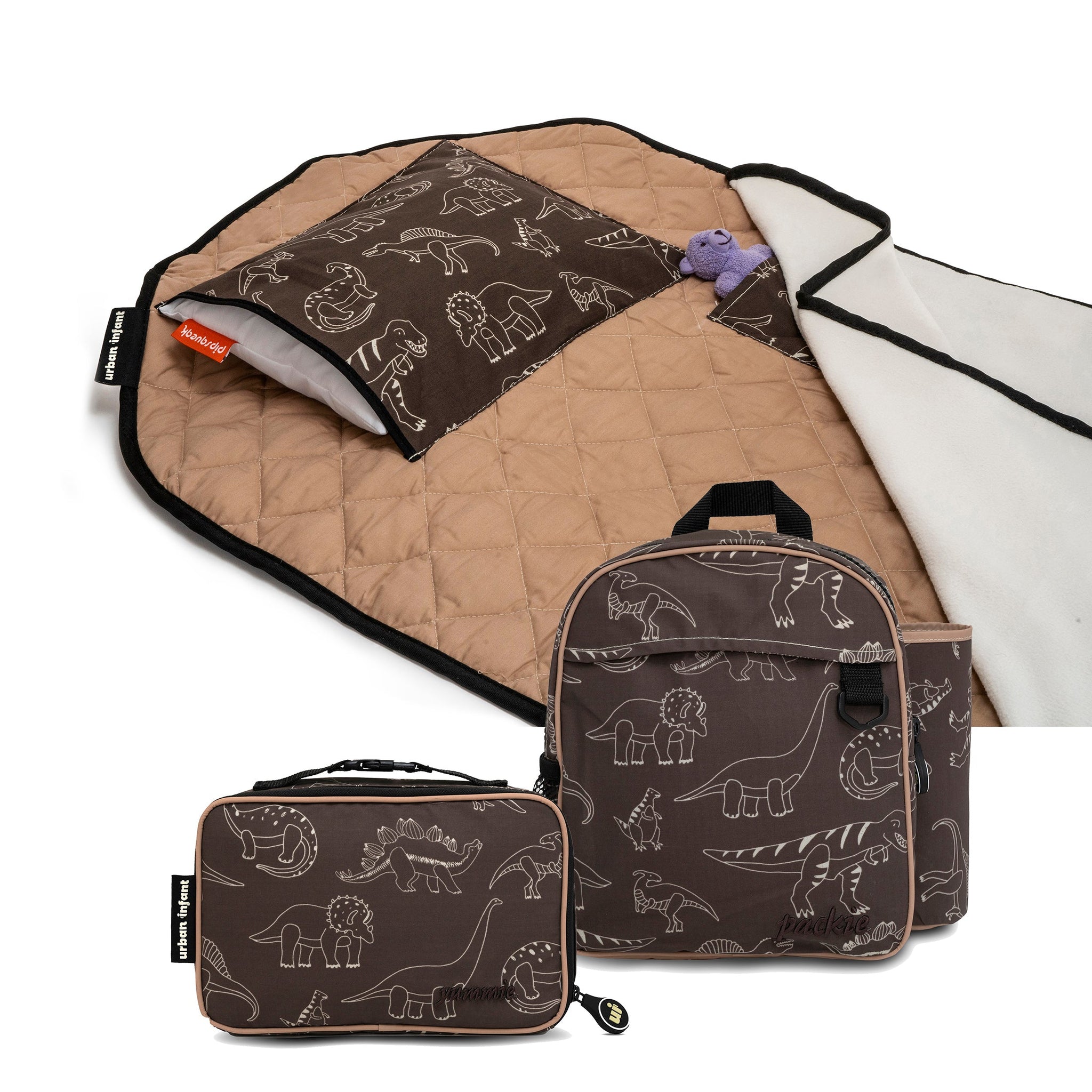 urban infant preschool toddler tot cot nap mat packie backpack yummie lunch box bundle dinosaurs