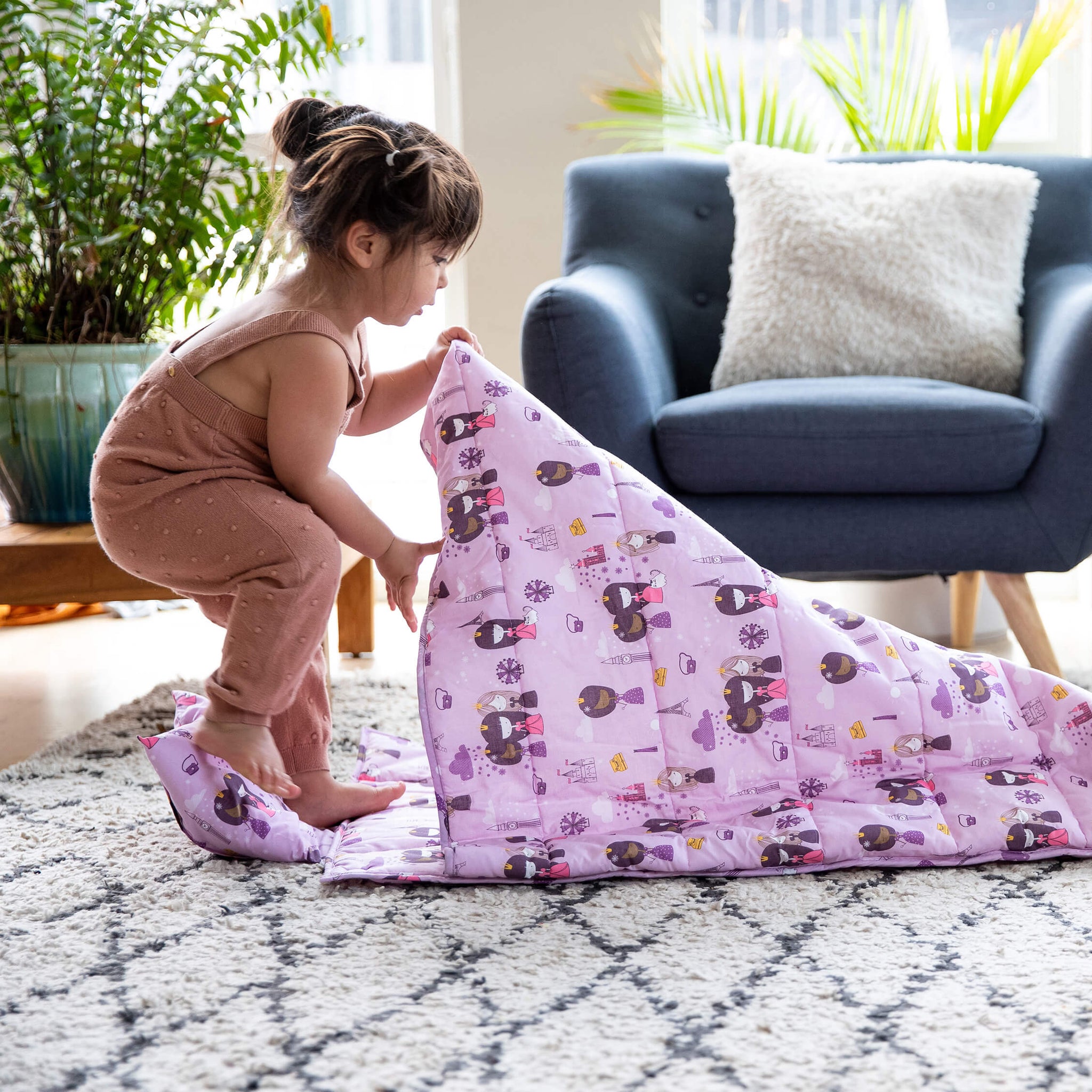 Urban Infant Bulkie Kids Super Sleepover Nap Mat - Home Hangout - Toddler Preschool and Daycare - Washable Blanket and Pillow - Converts to Backpack