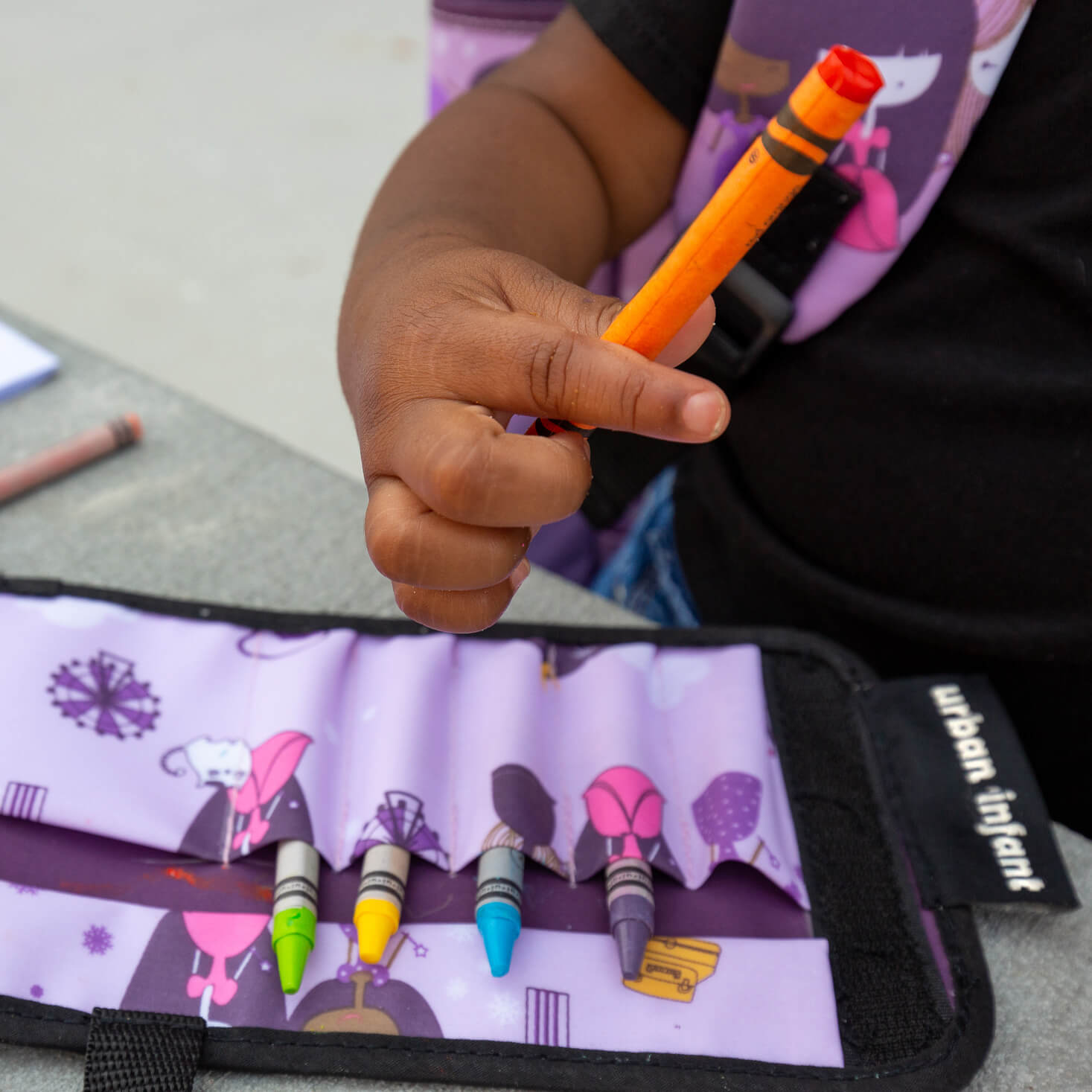 Urban Infant Budding Artist Toddler Kids Crayon Set/travel Wallet - Poppies