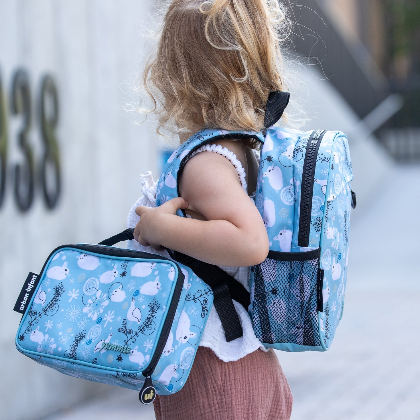 urban infant preschool toddler packie backpack yummie lunch box bundle bunnies